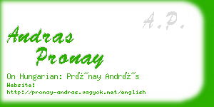 andras pronay business card